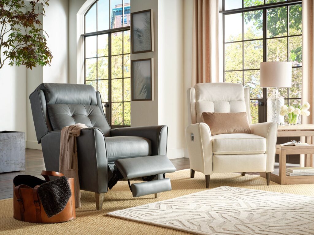 Two chairs in a living room setting