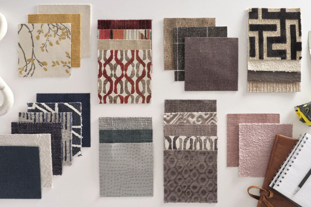 Different fabrics available to customize furniture